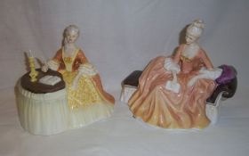 2 Royal Doulton figurines 'Reverie' HN2306 & 'Meditation' HN2330