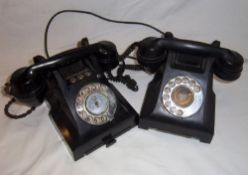 2 bakelite telephones