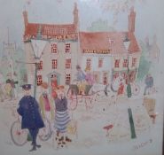 Framed watercolour depicting 'Nags Head & Waterloo Inn' signed by the artist Colin Carr 78  size