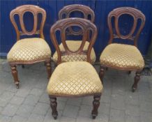 4 Vict. balloon back dining chairs