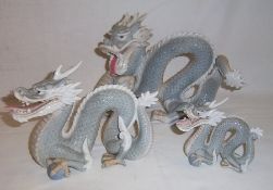 Set 3 graduating Oriental dragons