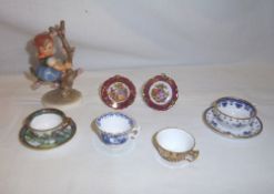 Hummel 'Blossom tree Girl' & sel. miniature cups, saucers etc. inc. Spode & Royal Crown Derby