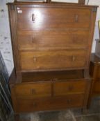 2 1930s oak chest of drawers