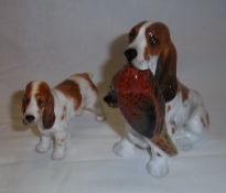 Royal Doulton spaniel with a pheasant HN1028 & sm. Royal Doulton spaniel HN1037