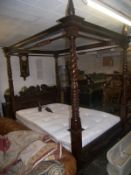 Mah. four poster double bed