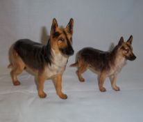 2 Royal Doulton alsatian dogs HN1116 & HN1117