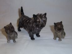 Royal Doulton cairn terrier HN1035 & 2 sm. seated Royal Doulton cairn terriers