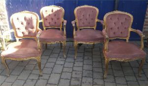 4 Gilt French style chairs