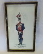 Sm. framed watercolour '17th Lancers Officer 1810' signed CC (Colin Carr) size approx. 15cm x 27cm