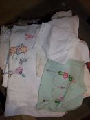 Sel. embroidered table cloths etc.