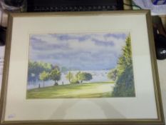 Framed watercolour "Sunshine After Rain" by Nick Galpin '95