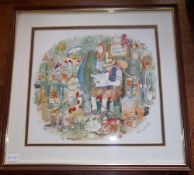 Framed watercolour 'The Potting Shed' by Colin Carr (signed & titled on reverse and dated May