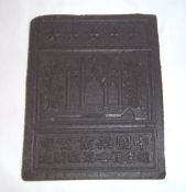 20th c. Chinese tea block, the reverse divided into sixteen knot decorated rectangles, the front