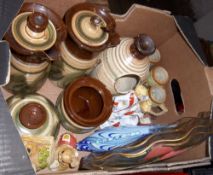 Sel. studio pottery, glass fish, glass plates etc.