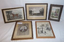 Sel. sm. framed prints & sm. framed etching depicting 'Bootham Bar York' signed in pencil by R.H.