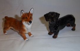 Royal Doulton corgi HN2559 & Royal Doulton dachshund