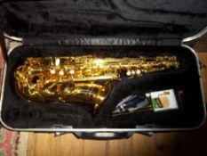 Elkhart Alto saxophone (missing neck and mouthpiece) in hard case