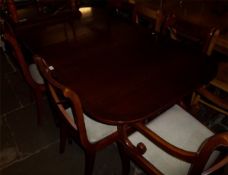 Mah. dining table with 4 chairs and 2 carvers