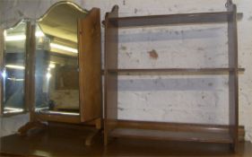 Toilet mirror with sm. shelf