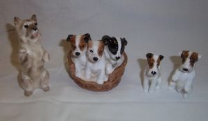 Royal Doulton terrier seated on his hind quarters HN2594, 2 sm. Royal Doulton terrier puppies &