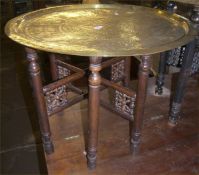 Middle Eastern style brass top table