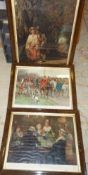 3 framed Pears prints 'A Winters Evening', 'A Winters Morning' & 'The Old Old Tale' all dated 1908