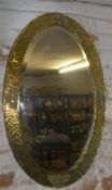 Brass framed mirror & 1 other