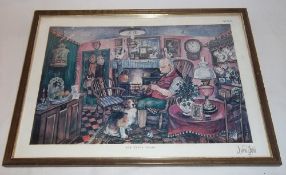 Framed print 'The Empty Chair' signed by the artist Colin Carr