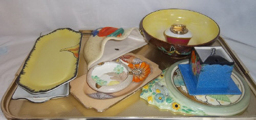 Sel. decorative ceramics inc. Grays Pottery wall plaque, dish etc.