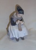 Royal Copenhagen figurine Amger Girl Knitting designed by Lottie Benter model no. 1314