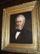 Sm. gilt framed oil on canvas depicting 19th c. gentleman