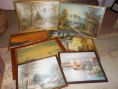 Sel. lg. framed & unframed oils on canvas