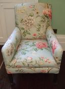 Floral upholstered armchair