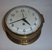 Smiths brass bulkhead clock