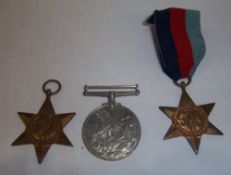 WWII star, WWII Italy Star & WWII war medal