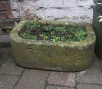 Stoneware demi lune trough width approx. 55cm