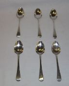 Set 6 silver grapefruit spoons Lon. 1818 wt approx. 2.8oz