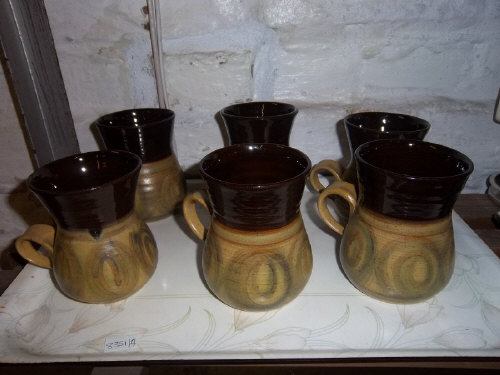 6 Alvingham Pottery coffee cups