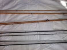 Hardys "The Pope" palakona 2 piece split cane fishing rod, 2 x 2 piece fishing rods in Walker