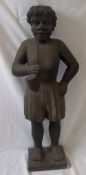 Lt. Victorian carved and painted tobacco advertising figure that originally stood in the window of