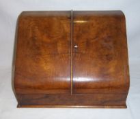 Burr walnut stationery box with internal makers name `Waterlow & Sons London`