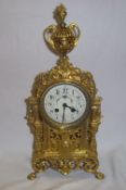 French gilt mantel clock ht approx. 42cm