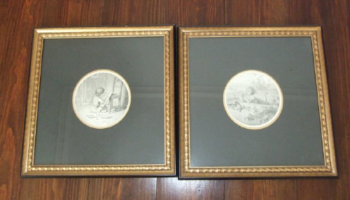 Pr gilt framed prints taken from `Albert Hendschels Sketch Book 1880`