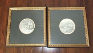 Pr gilt framed prints taken from `Albert Hendschels Sketch Book 1880`