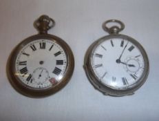 White metal pocket watch & 1 other