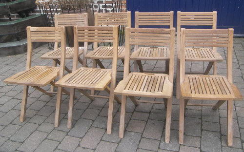 Set of 8 folding garden seats