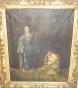 Religious oil painting in gilt frame