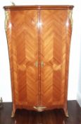 Sm. French inlaid 2 door wardrobe with gilt metal detail ht approx. 173cm