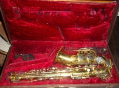Cased `The Parisian Ambassador` saxophone