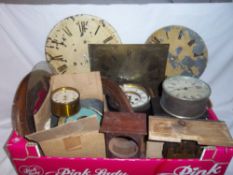 Box clock parts inc. clock face, part marble clock etc.